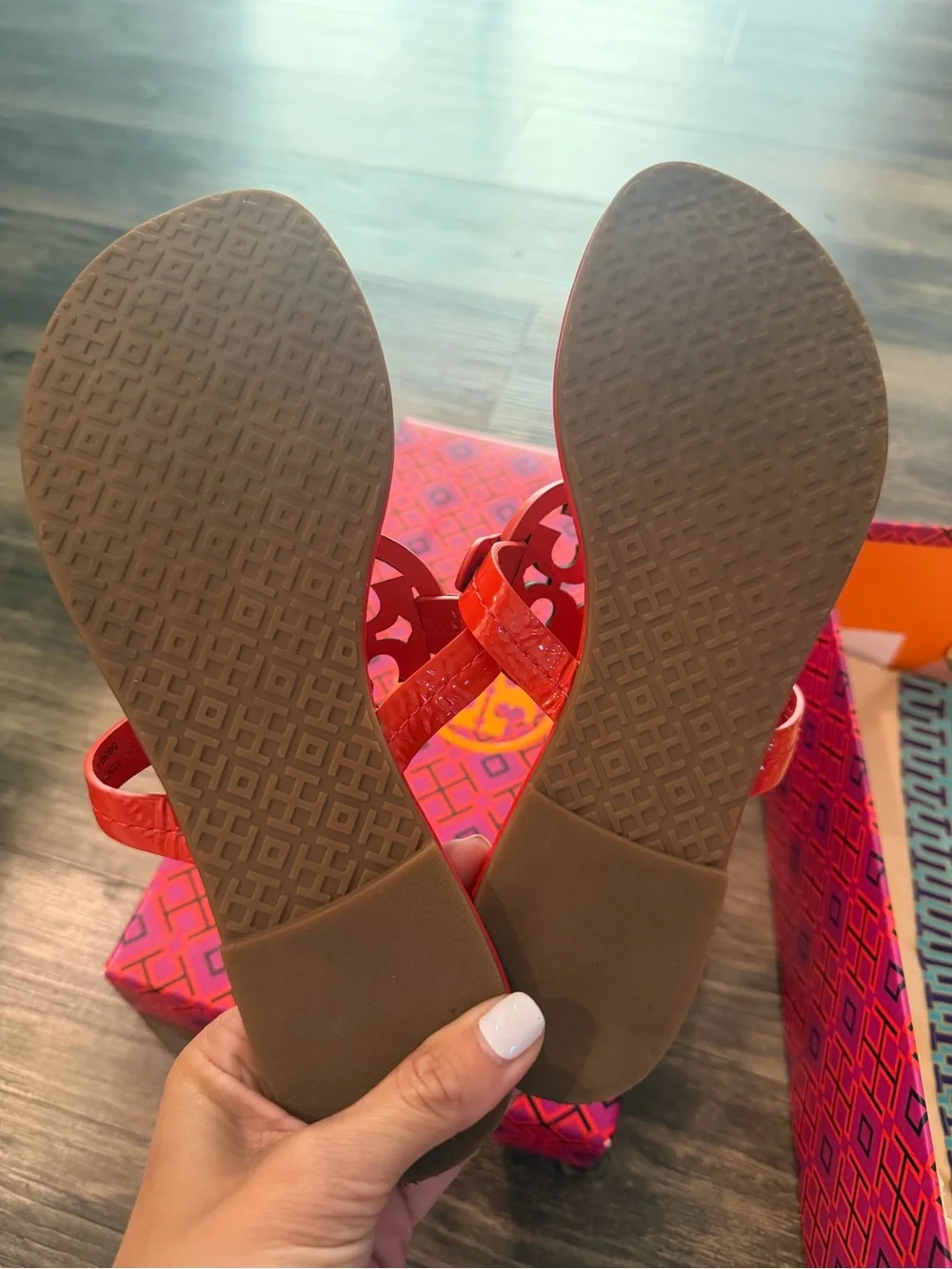 Tory Burch Bright Samba Miller Patent Leather Sandals